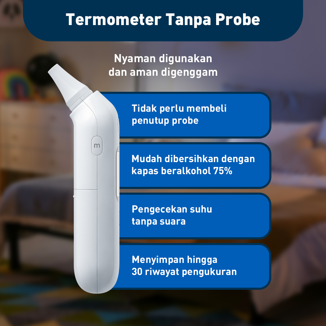 Termometer Telinga Infrared Omron MC-E533 Tanpa Probe Cover Cepat 1 Detik Foto 6