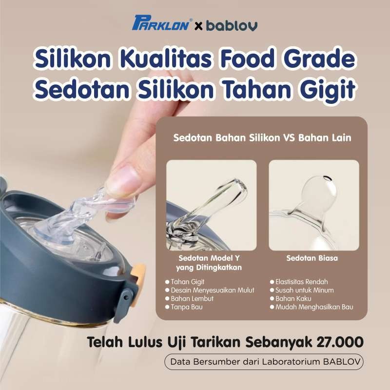 Botol Minum Anak Mamiko Bablov PPSU 480ml dengan Sedotan 2 Mode Tahan Bocor Foto 7