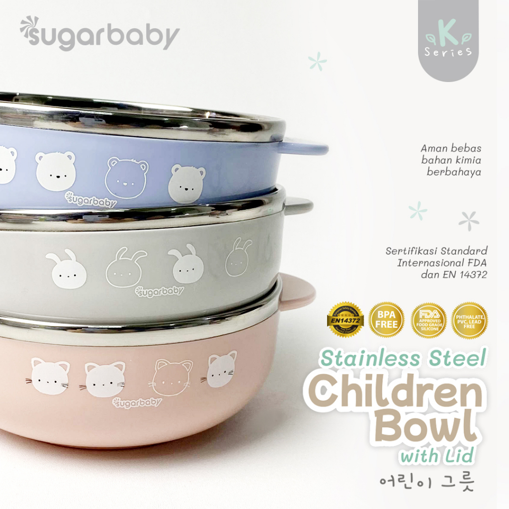 Mangkok Stainless Steel Anak Sugar Baby K-Series Food Grade SUS 304 260ml Foto 5