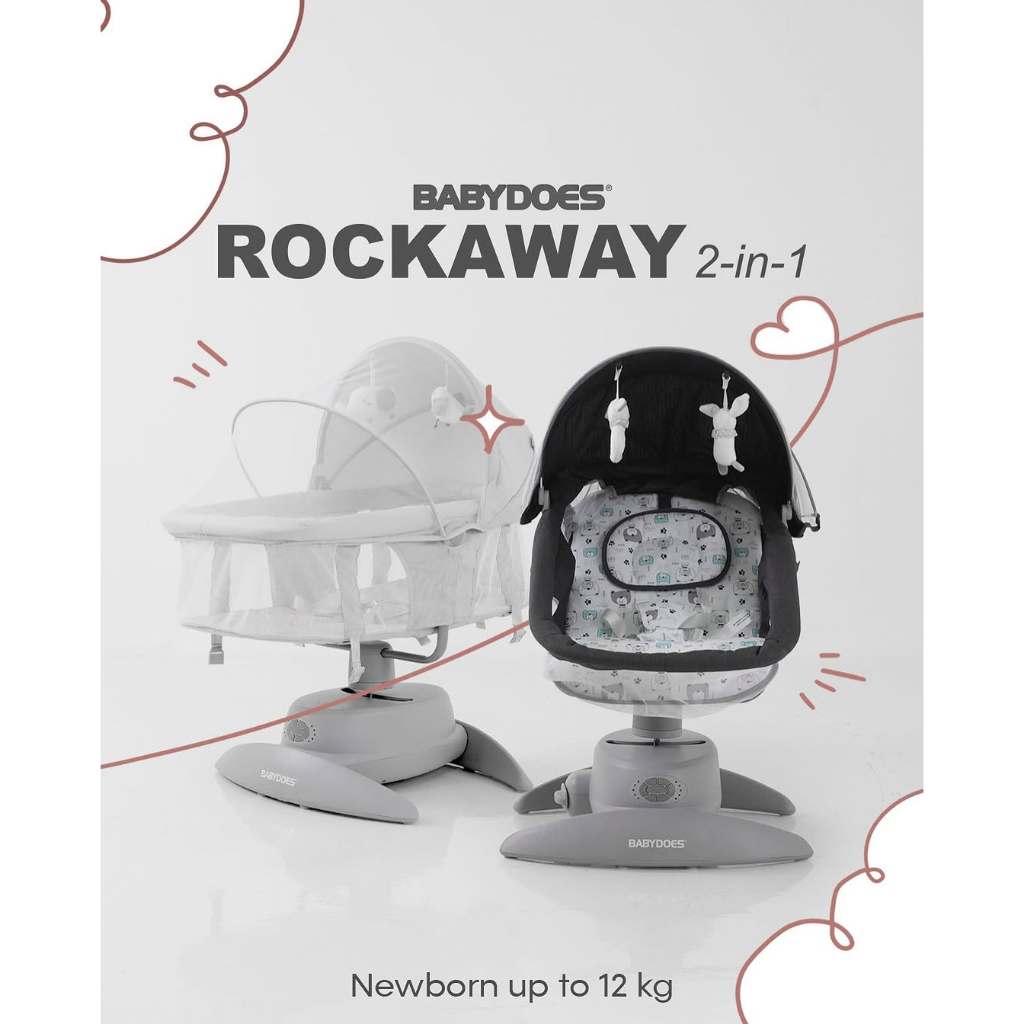 Ayunan Bayi Babydoes Rockaway 2-in-1 Swing 360 Derajat dengan Remote Control dan Bluetooth Foto 3