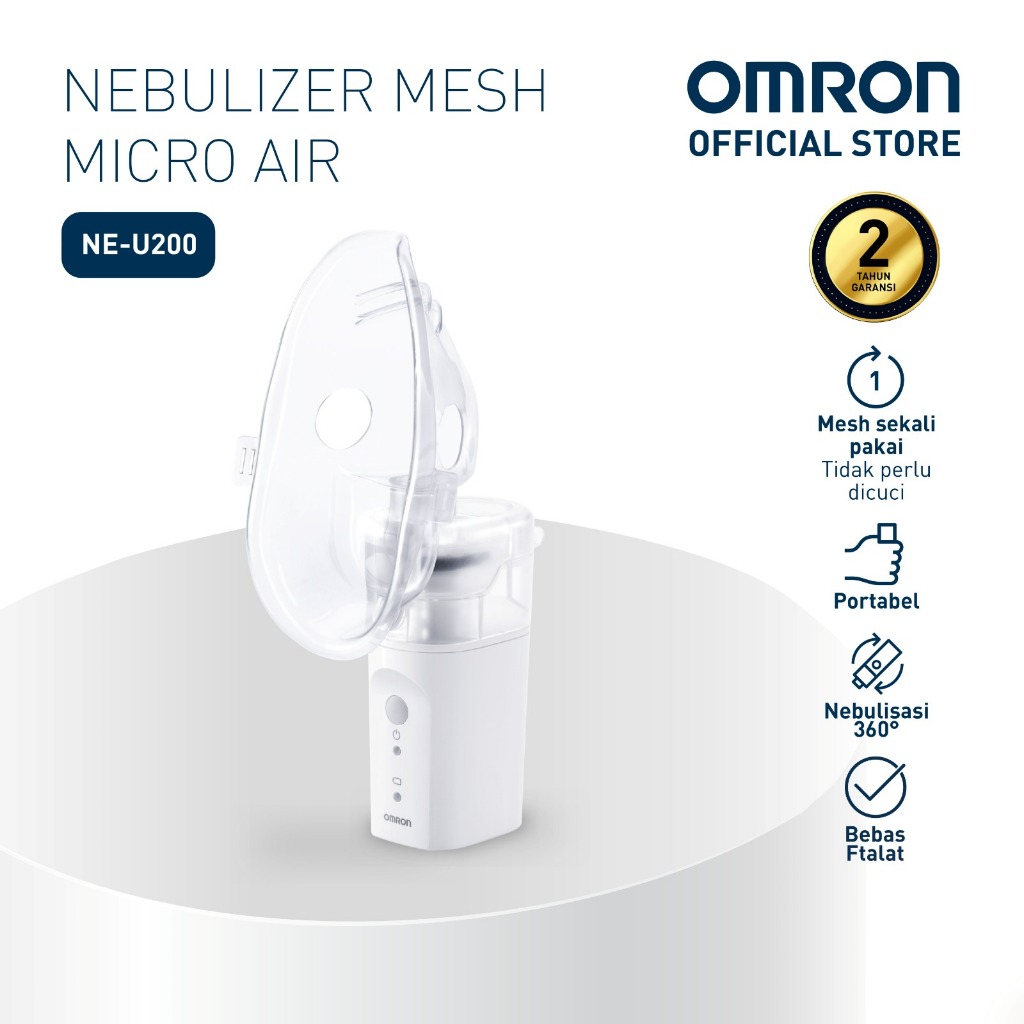 Nebulizer Ultrasonic Mesh Omron NE-U200 Portable Posisi 360° Hampir Tanpa Suara