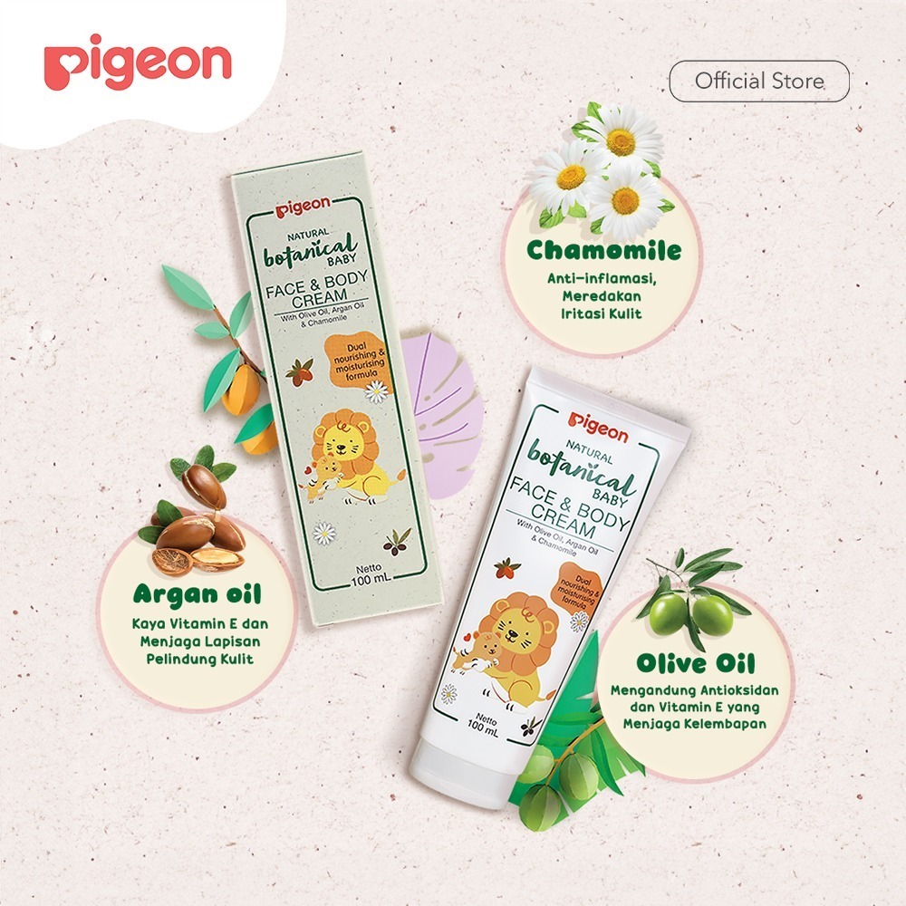 Paket Pigeon Botanical 1 Body Wash Lotion Cream Perawatan Kulit Bayi Foto 2