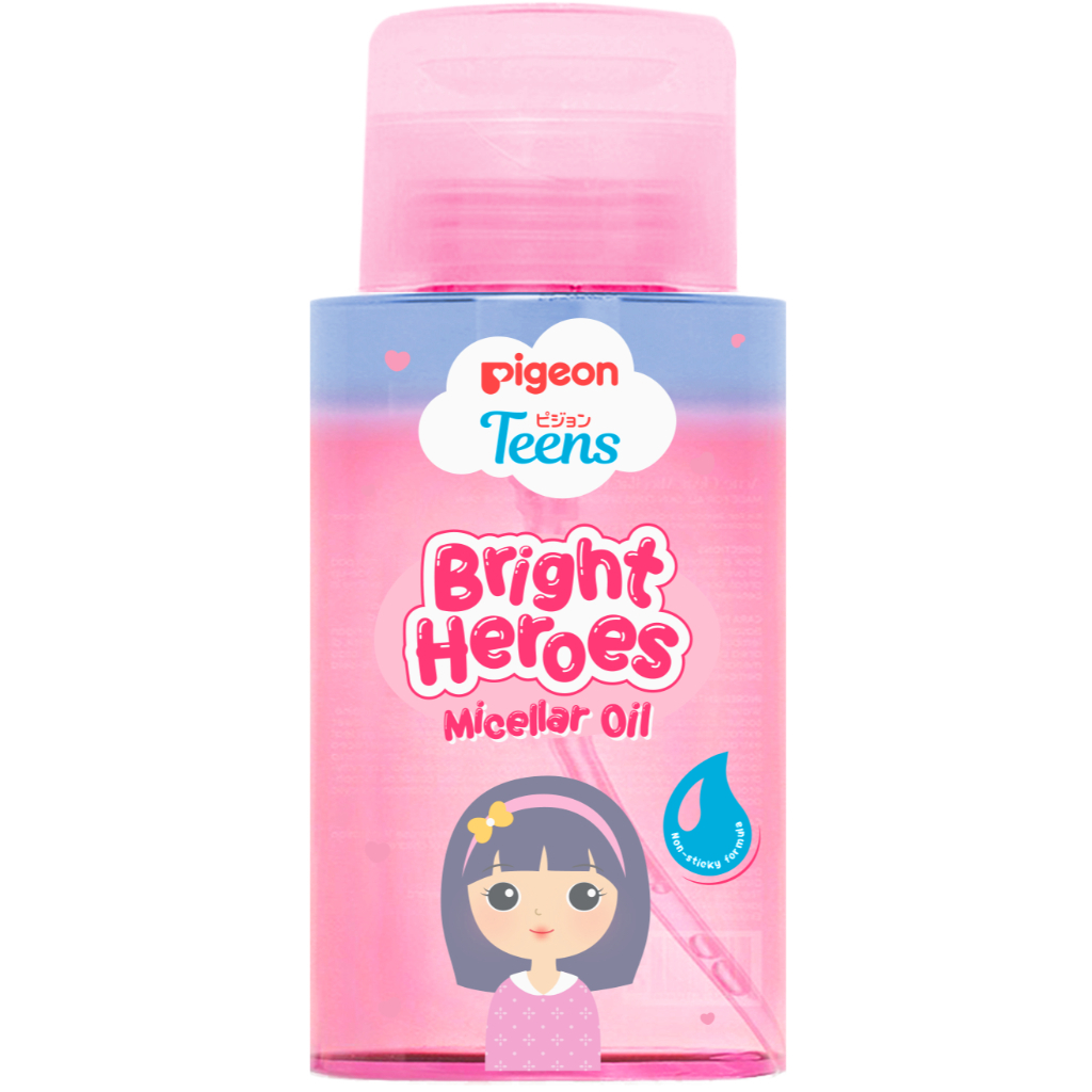 Pigeon Teens Bright Heroes Micellar Oil 100 ml Pembersih Wajah Double Cleansing Niacinamide Foto 2