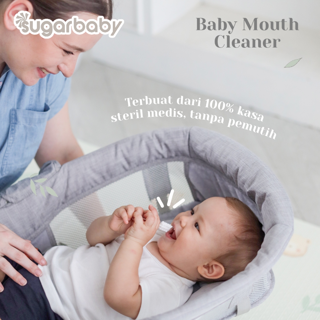 Sugarbaby Baby Mouth Cleaner Pembersih Mulut Lidah Gusi Bayi 30 Pcs Kasa Steril Medis Foto 4