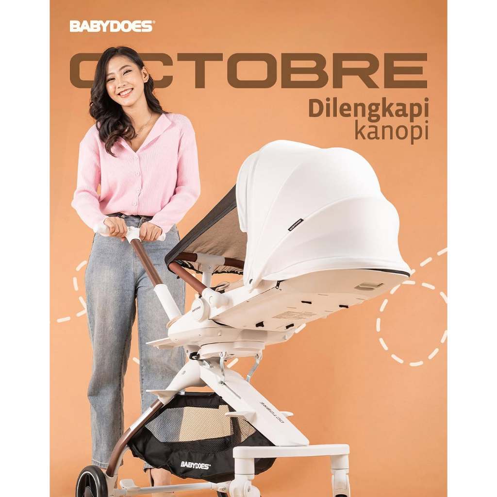 Stroller Bayi Babydoes Octobre Reversible Seat 360 Derajat Compact Portable Foto 4