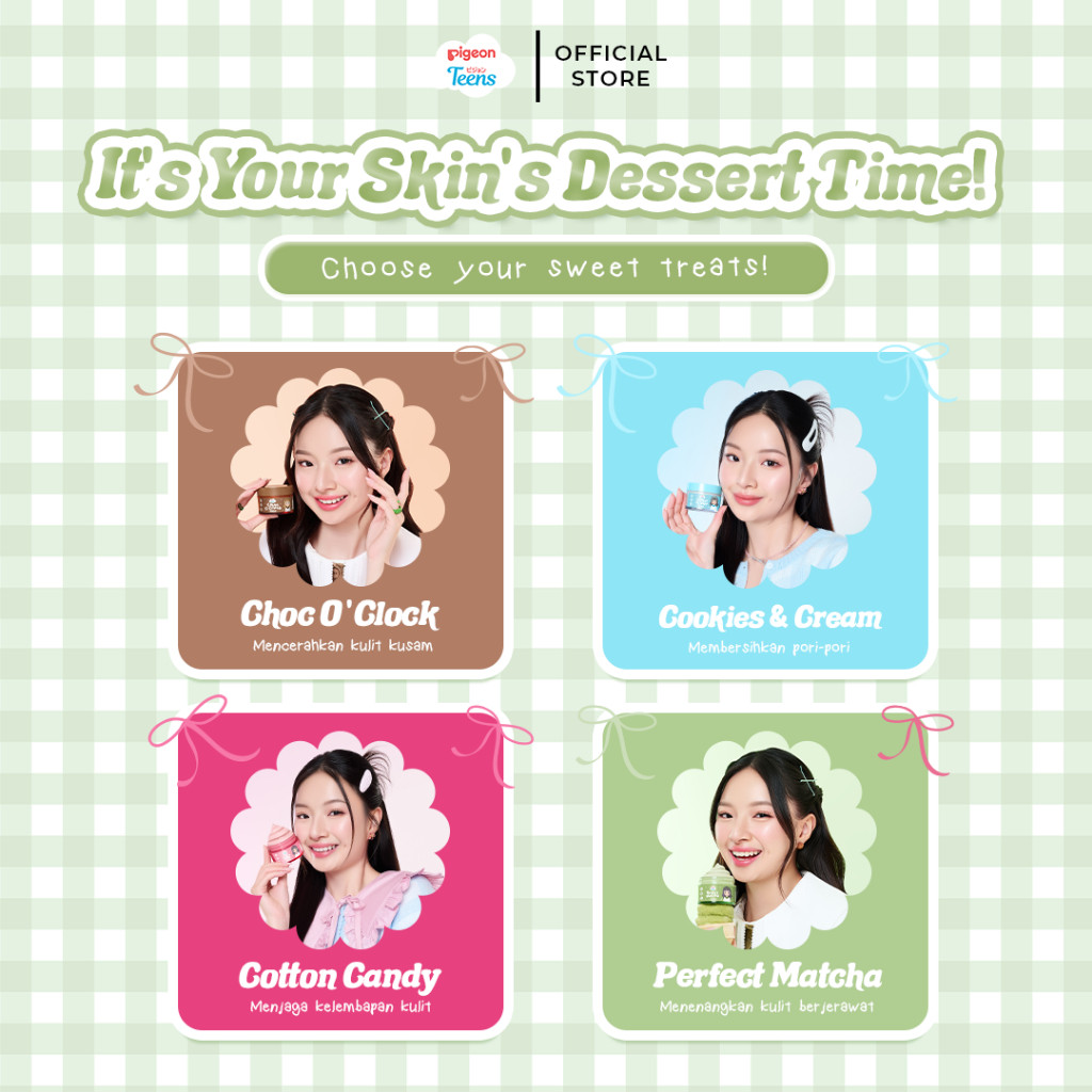 Pigeon Teens Perfect Matcha Clay Mask 60gr Skincare Remaja Anti Jerawat & Kontrol Minyak Foto 5