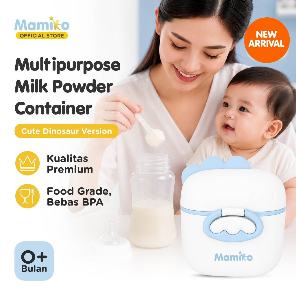 Mamiko Milk Powder Container Wadah Susu Bubuk Portable 400ml BPA Free dengan Gantungan
