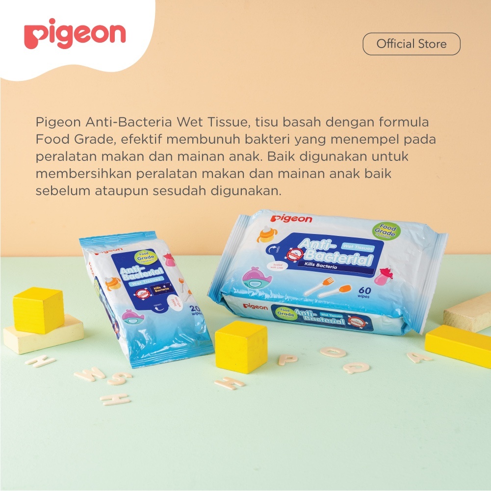Tisu Basah Antibakteri Pigeon Baby Wipes 60's Serat Bergelombang Food Grade Foto 2