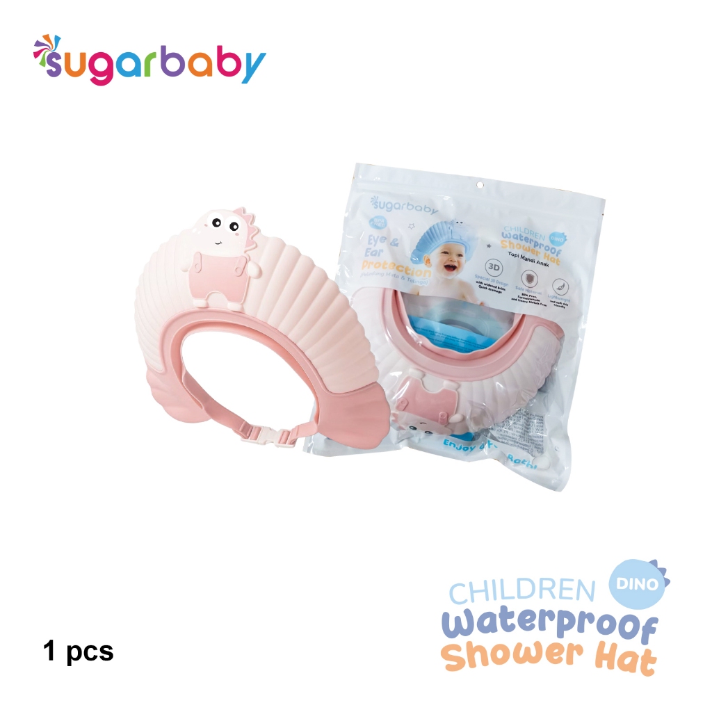 Topi Keramas Bayi Sugarbaby Waterproof Shower Hat Anti Air Masuk Telinga Foto 7