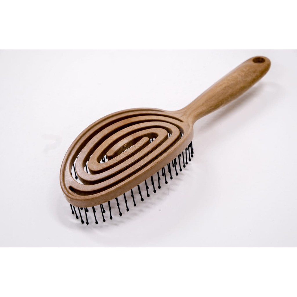 Sisir Rambut Yao Round Wood Texture Anti Rontok Asal Korea Foto 3