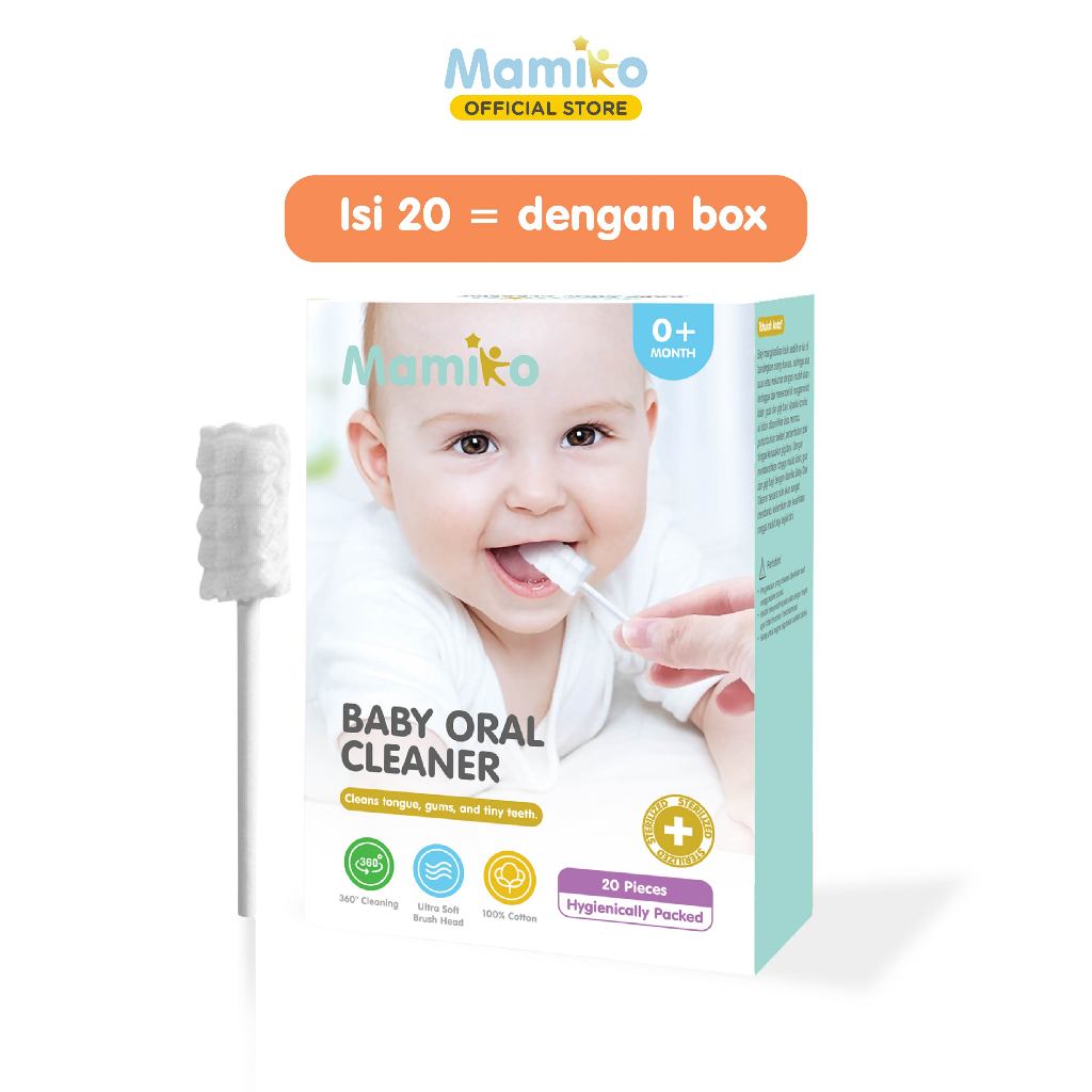 Mamiko Baby Oral Cleaner Kain Kasa 100% Cotton Steril Kemasan Individual 30 PCS Foto 5