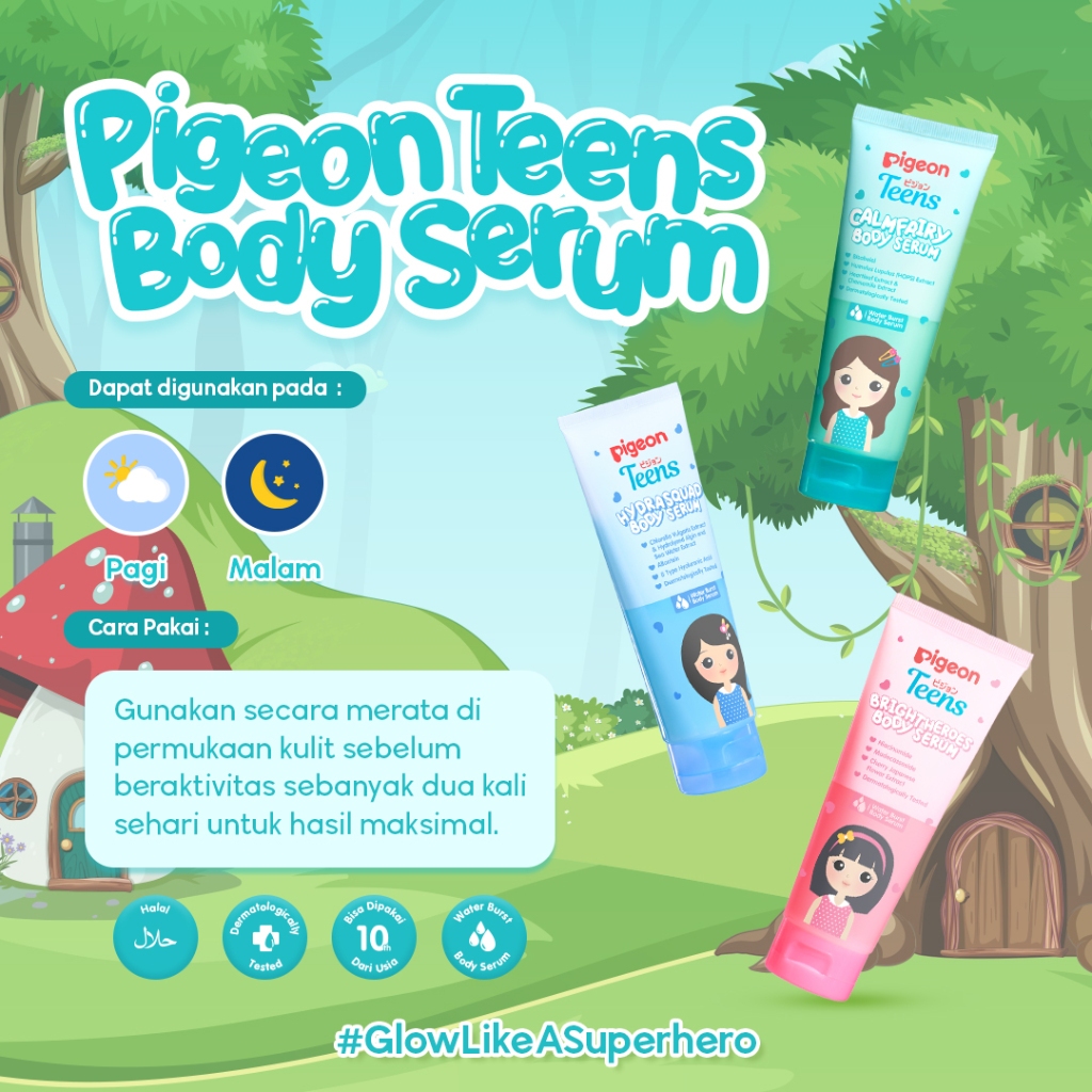 Pigeon Teens Calm Fairy Body Serum 100ml untuk Kulit Sensitif & Iritasi Remaja Foto 6