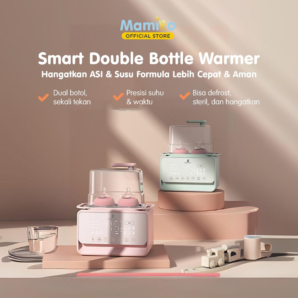 Mamiko Milk Warmer Multifungsi 6-in-1 Pemanas ASI & Sterilisasi Uap Double Bottle