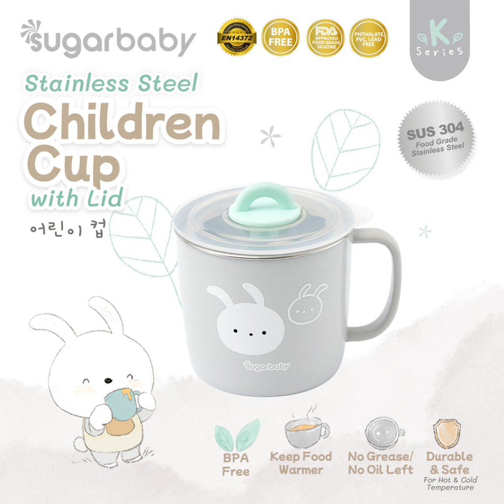 Sugar Baby Gelas Minum Anak Stainless Steel dengan Tutup 210ml SUS 304 Food Grade Foto 7