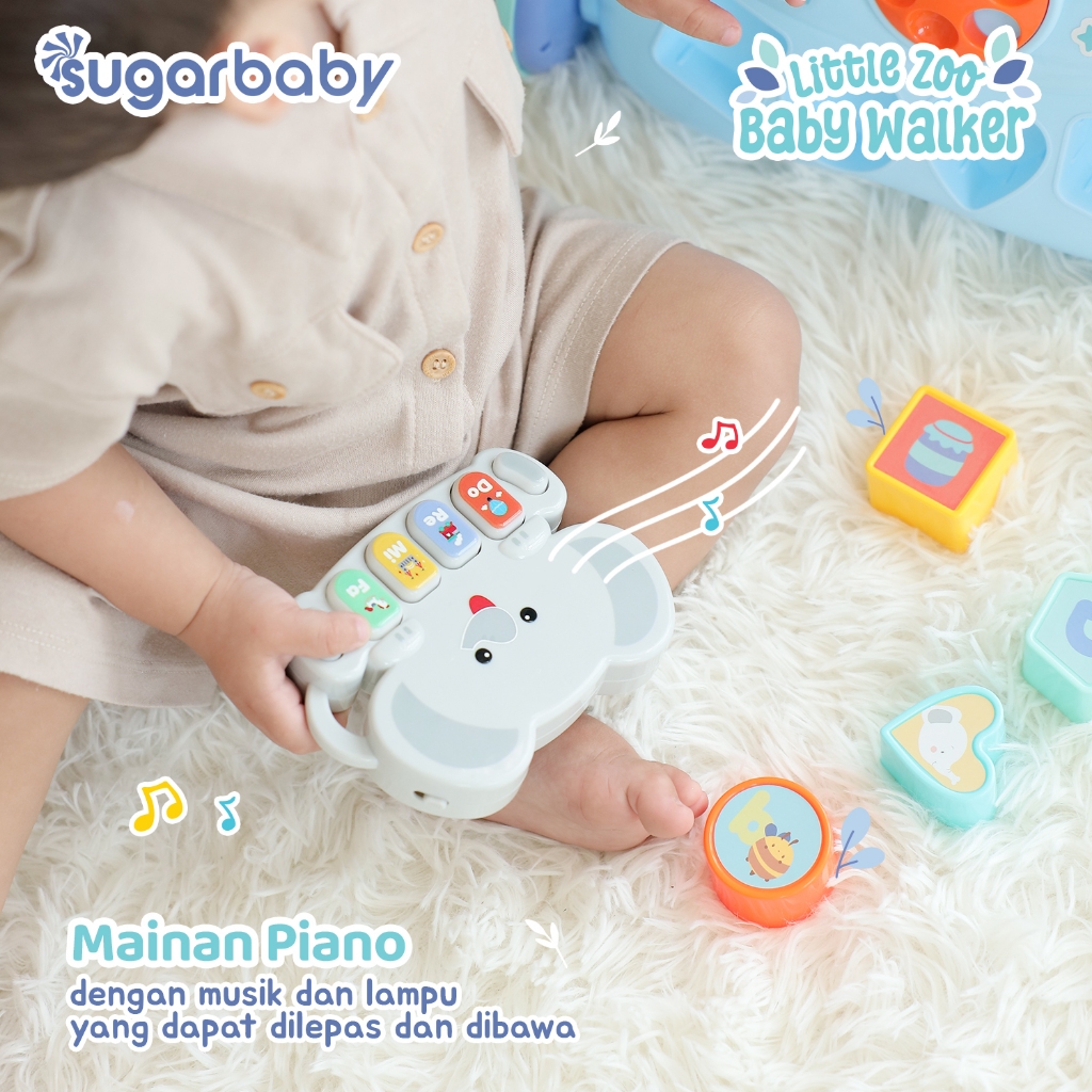 Sugarbaby Little Zoo Baby Walker Mainan Dorong Bayi dengan Piano Lepas & Panel Aktivitas Foto 4