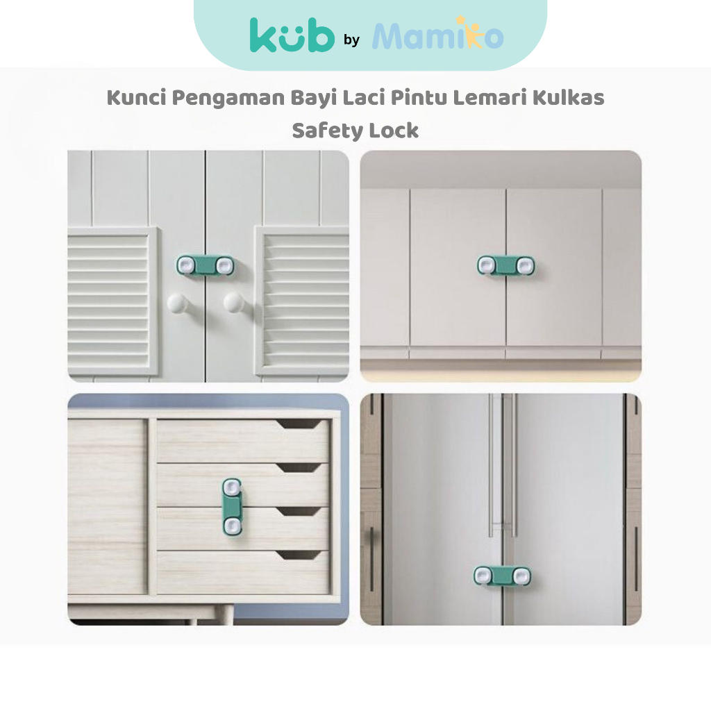 KUB Symmetrical Locks Pengunci Pengaman Laci Lemari Pintu Kulkas untuk Bayi Foto 3