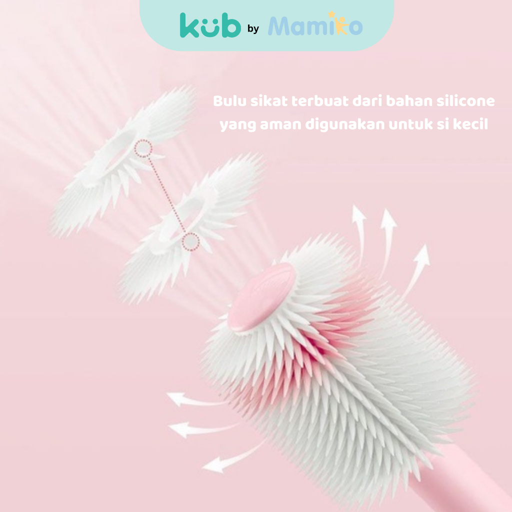 KUB Sikat Gigi Bayi 360 Derajat Silicone Lembut untuk Usia 0-36 Bulan Foto 4