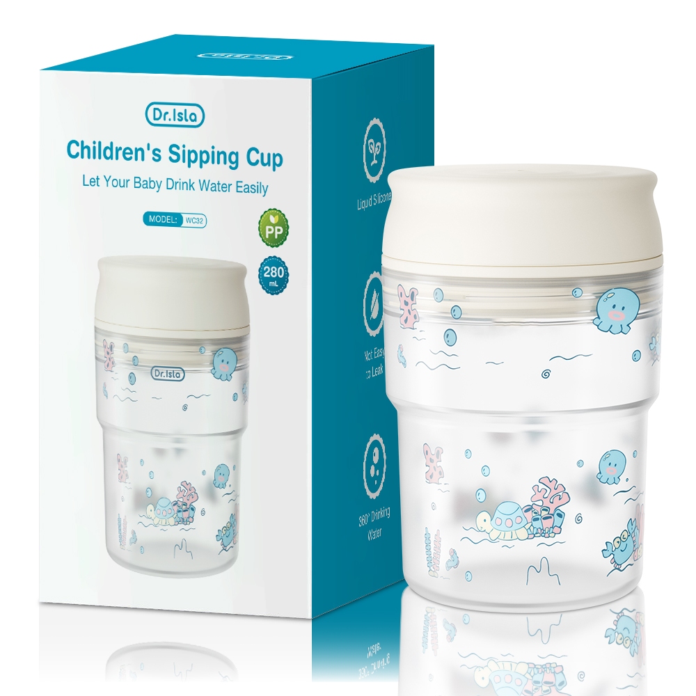 Dr.isla Botol Minum Bayi Anti Tumpah 280ml BPA Free Katup Silikon 360° Tahan Bocor Foto 6