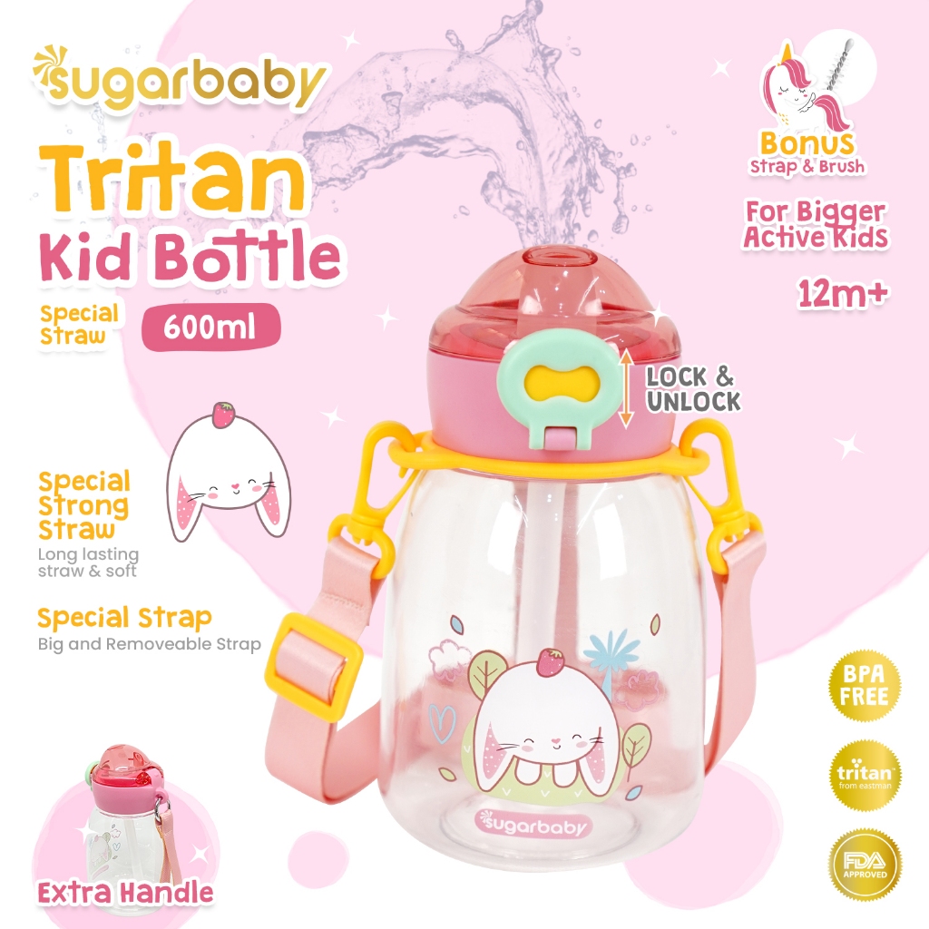Botol Minum Anak Sugarbaby Tritan Kids ST 600ml Special Straw BPA Free Anti Bocor Foto 8