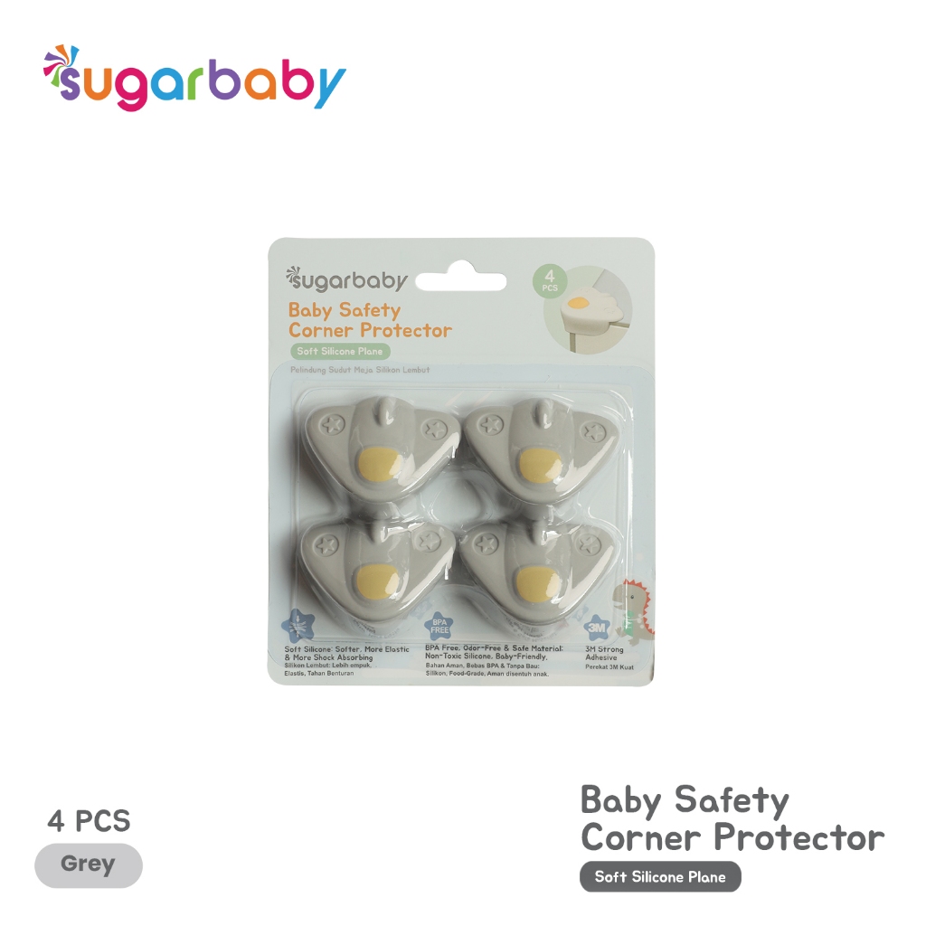 Sugarbaby Baby Safety Corner Protector Silikon Lembut Classic & Plane 4 PCS Foto 5