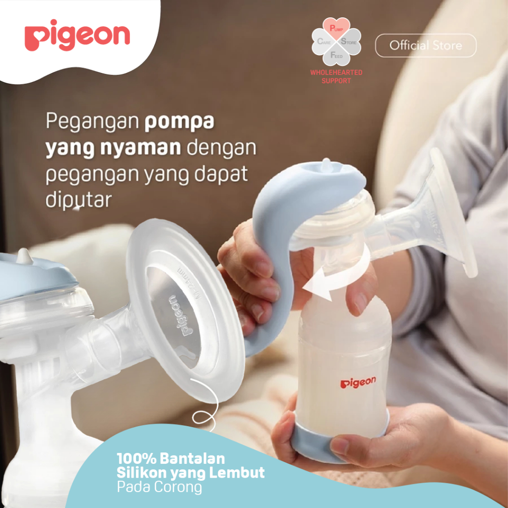 Pompa ASI Manual Pigeon BPA Free Dual Phase Stimulasi & Pemerahan Foto 4