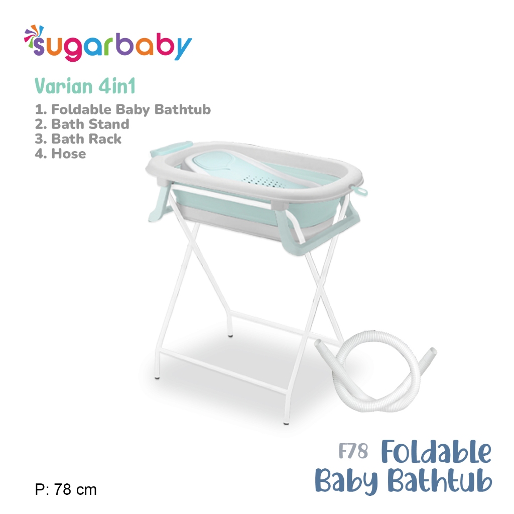 Sugar Baby Foldable Baby Bathtub dengan Digital Thermometer F82 F78 F88 Bak Mandi Bayi Foto 6