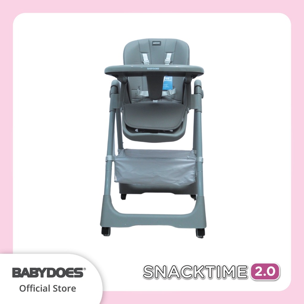 High Chair Babydoes Snacktime 2.0 Kursi Makan Bayi Sandaran Bisa Diatur 8 Tinggi Roda Foto 7
