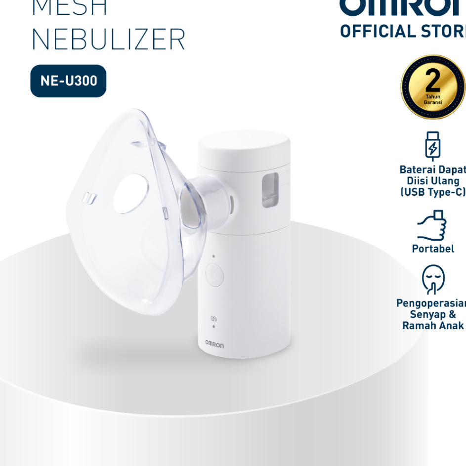 Omron NE-U300 Mesh Nebulizer Portable USB Type-C Rechargeable & Paseo Baby Travel Pack Foto 2
