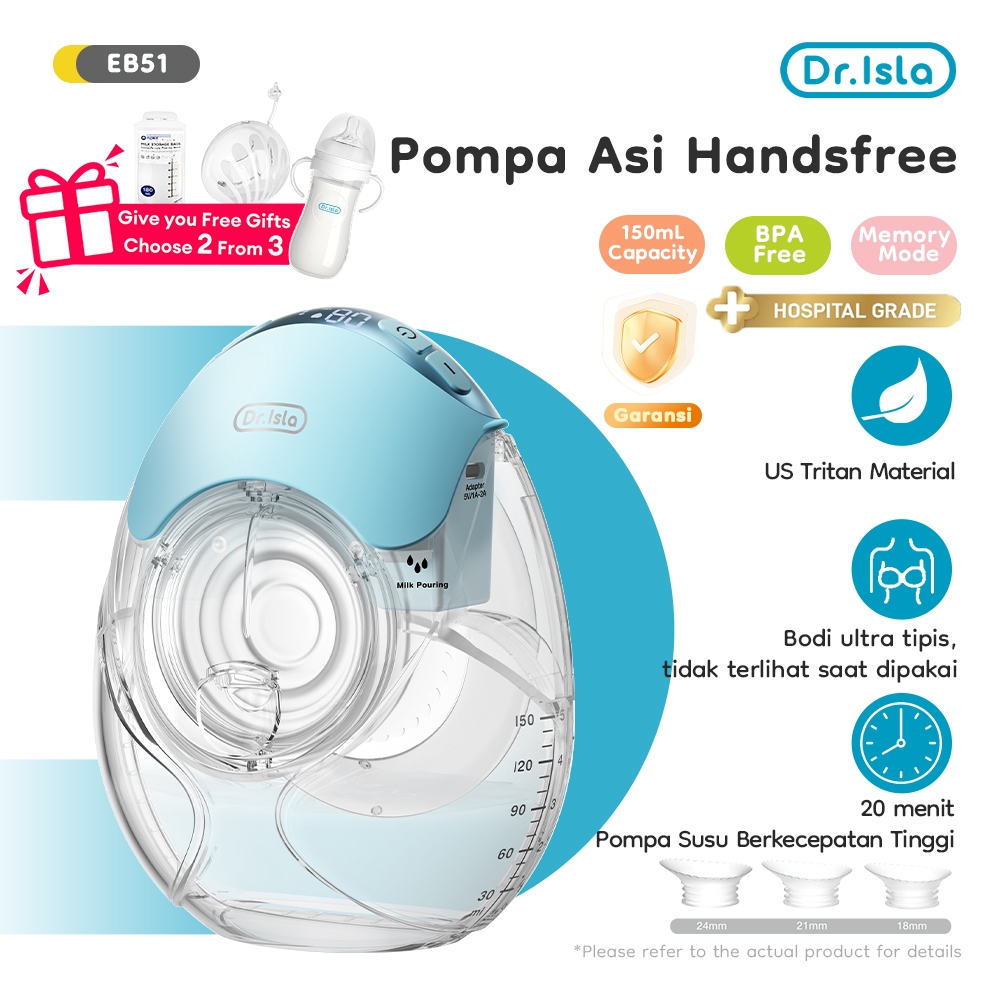 Dr.isla Pompa ASI Elektrik EB51 Single Portable Ultra Tipis Tritan Handsfree