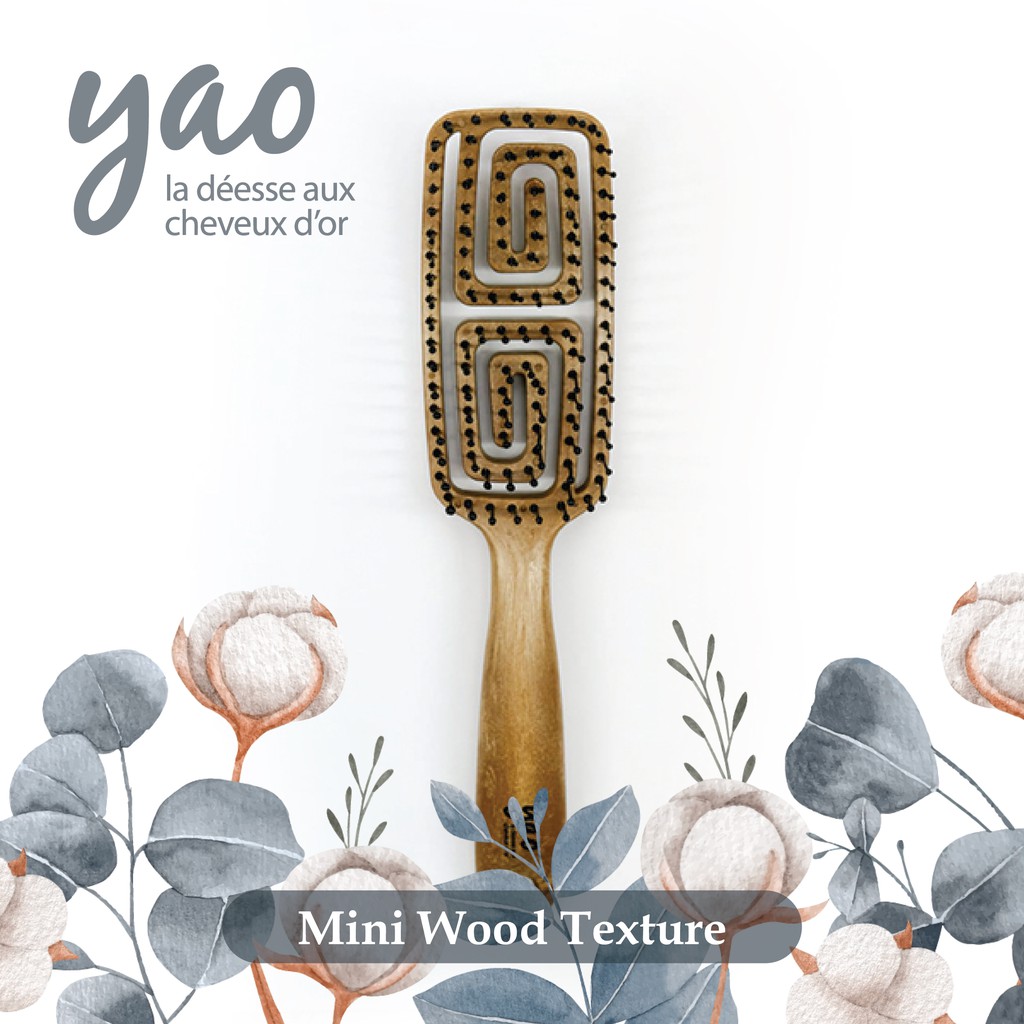 Sisir Kayu Anti Rontok Yao Korea Wood Texture Hair Comb untuk Rambut Indah Foto 2