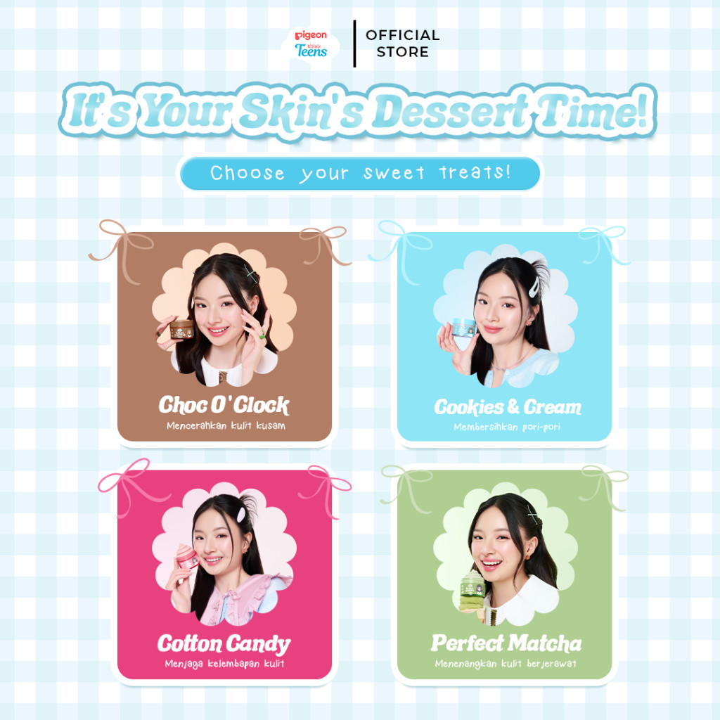 Pigeon Teens Cookies and Cream Clay Mask 60gr Skincare Remaja Detox Wajah Foto 4