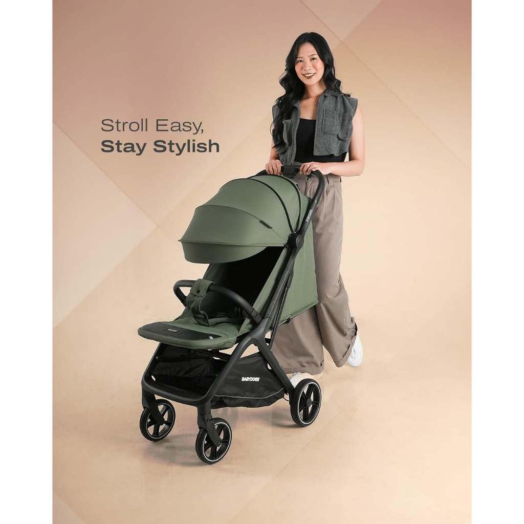 Stroller Bayi Babydoes Priori Auto-Fold Compact Travel Ringan 8kg Newborn - 22kg Foto 4