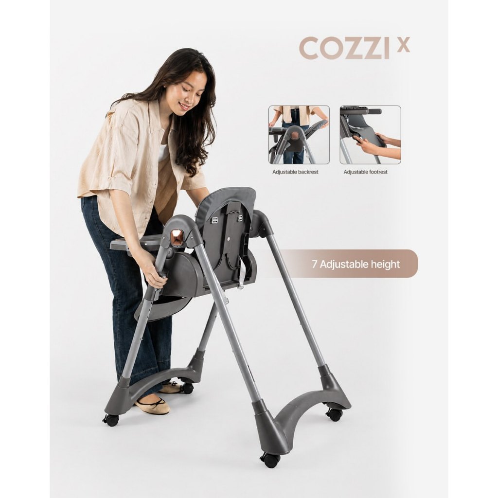 Kursi Makan Bayi Babydoes Cozzi X High Chair Adjustable 7 Level Mudah Dilipat Foto 3