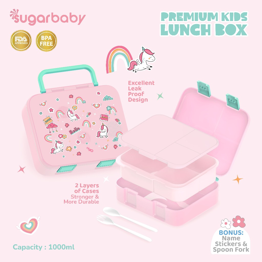 Kotak Bekal Anak Sugarbaby Premium Kids Lunch Box 650ml BPA Free Anti Bocor Foto 8