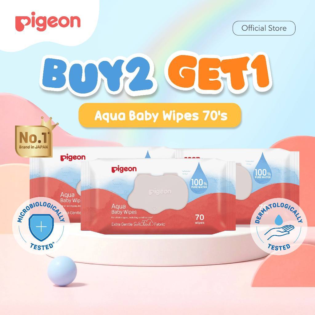 Pigeon Baby Wipes Pure Water Tisu Basah Bayi Lembut Fragrance Free 1 Pack Foto 7