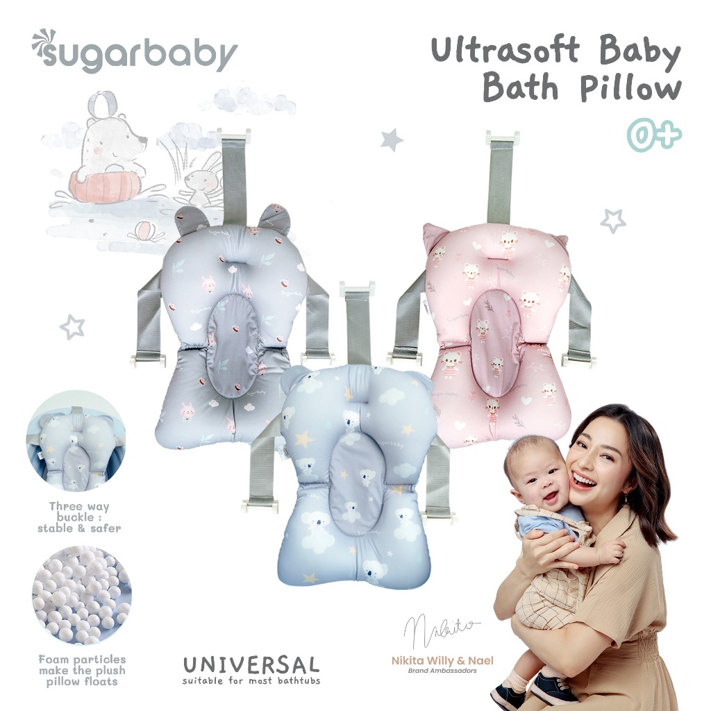 Sugar Baby Ultrasoft Baby Bath Pillow & Bath Net Bantal Mandi Bayi dan Jaring