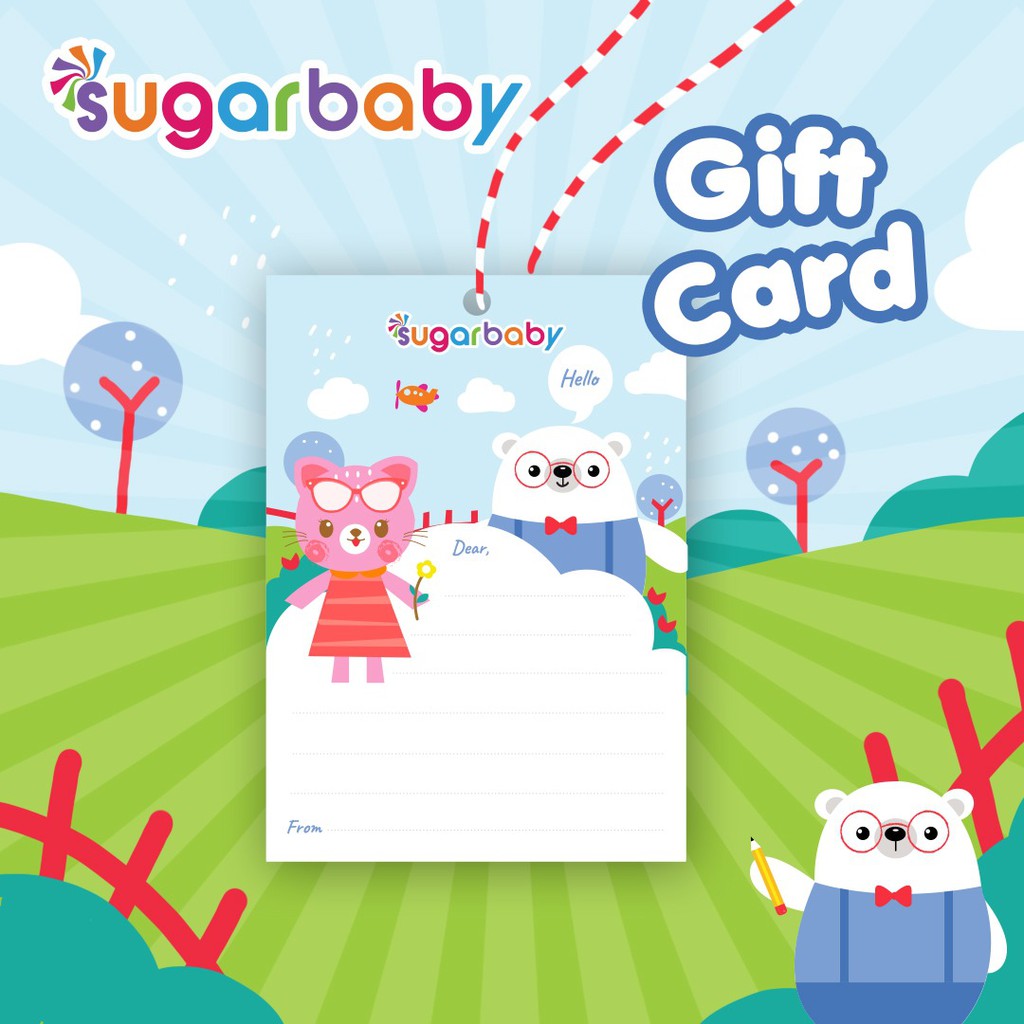 Kartu Ucapan Sugarbaby Ukuran 10.5 cm x 7.5 cm untuk Kado dan Souvenir