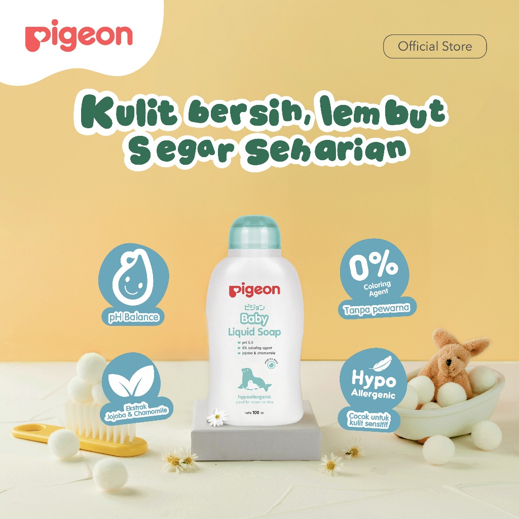 Pigeon Baby Liquid Soap Sabun Cair Bayi 400 ml Hypoallergenic dengan Jojoba & Chamomile Foto 5