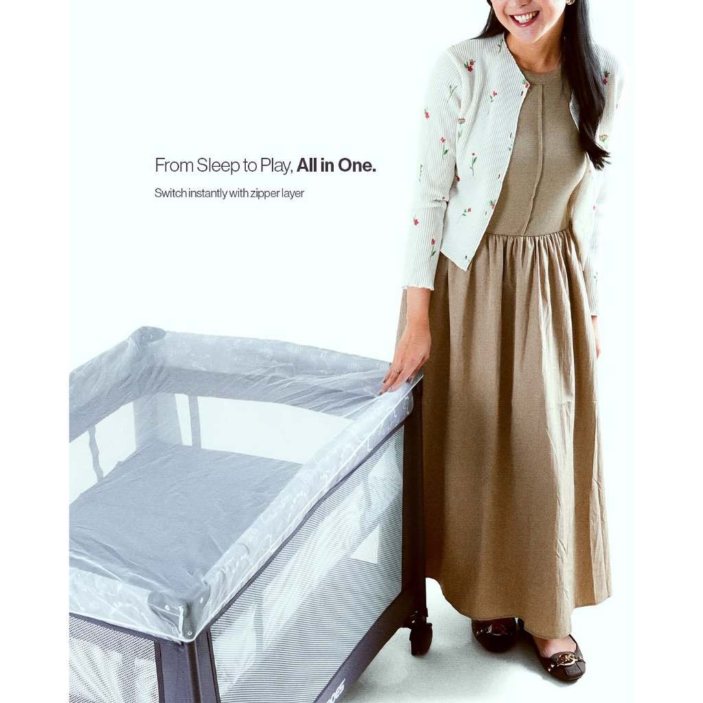 Babydoes Bravada 2in1 Baby Box & Playard dengan Kelambu dan Roda Portable Foto 4