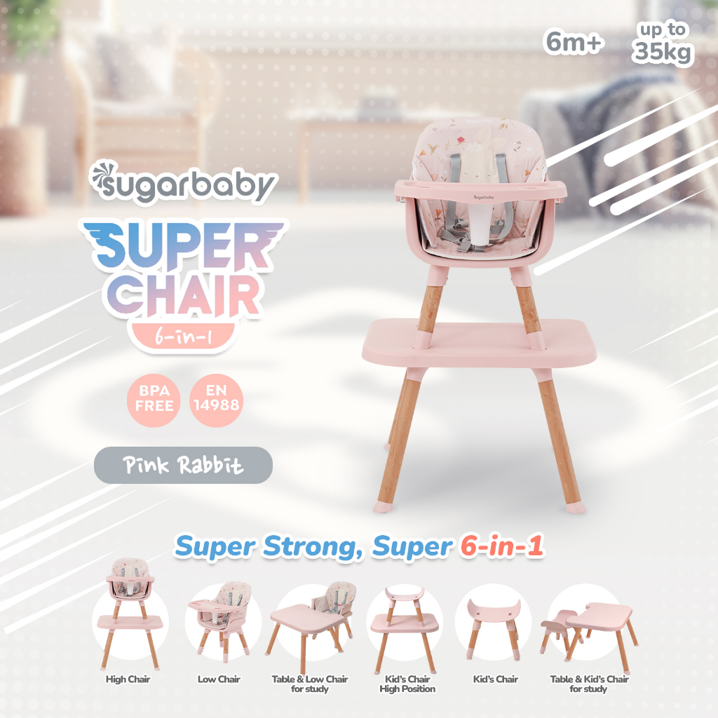 Kursi Makan Bayi Sugar Baby Super Chair 6in1 High Chair BPA Free Anti Slip Foto 8