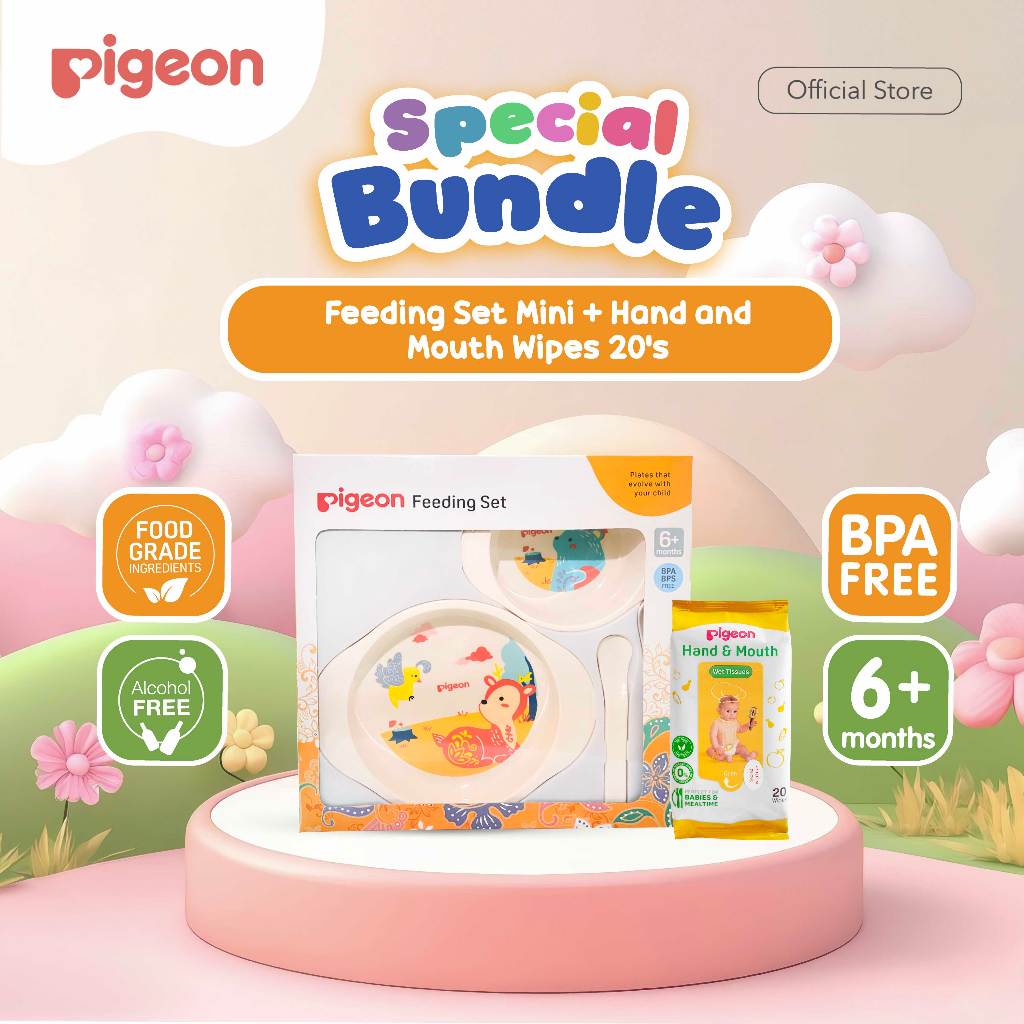 PIGEON Feeding Set Mini Peralatan Makan Bayi MPASI Piring Mangkuk Sendok BPA Free Foto 6