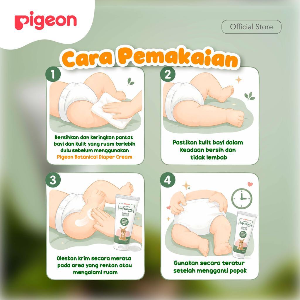 Pigeon Botanical Diaper Cream Krim Anti Ruam Popok Bayi Aman Newborn Sensitif 50 ml Foto 4
