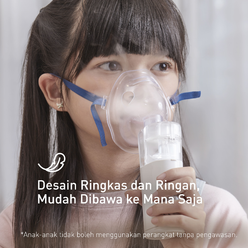 Nebulizer Mesh Omron NE-U100 Portable 360 Derajat Teknologi Titanium Vibrator Foto 3