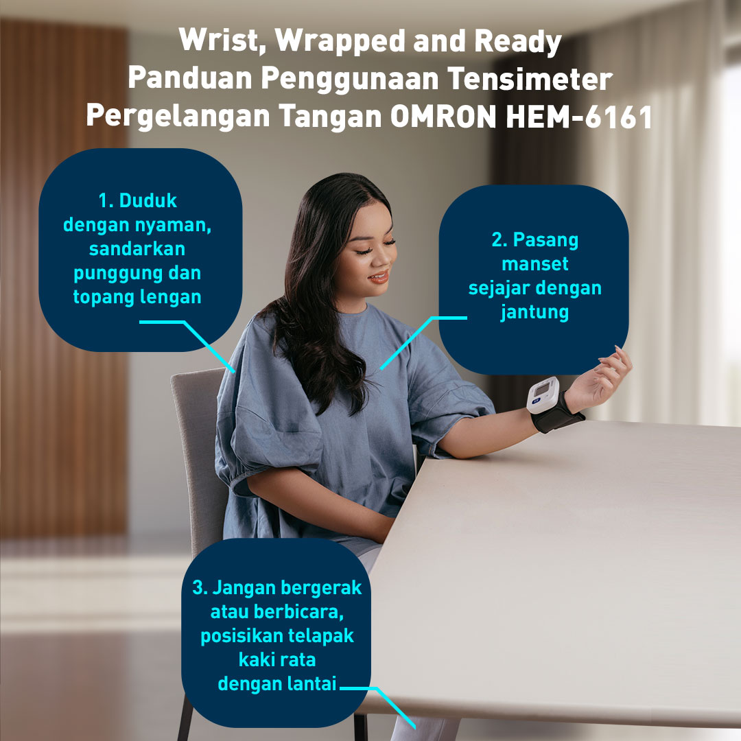 Omron HEM-6161 Wrist Blood Pressure Monitor Alat Cek Tensi Darah Digital Foto 7