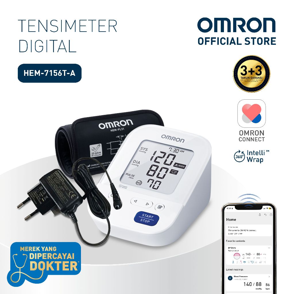 Tensimeter Digital OMRON HEM-7156T-A Manset IntelliWrap Bluetooth Connect Foto 6
