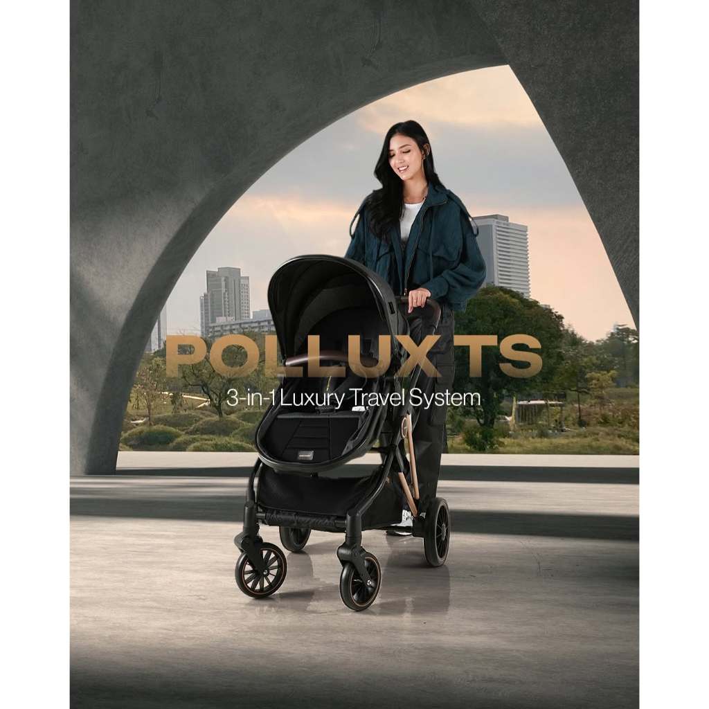 Stroller Bayi Babydoes Pollux TS 3 in 1 Reversible dengan Infant Carrier Car Seat Foto 2