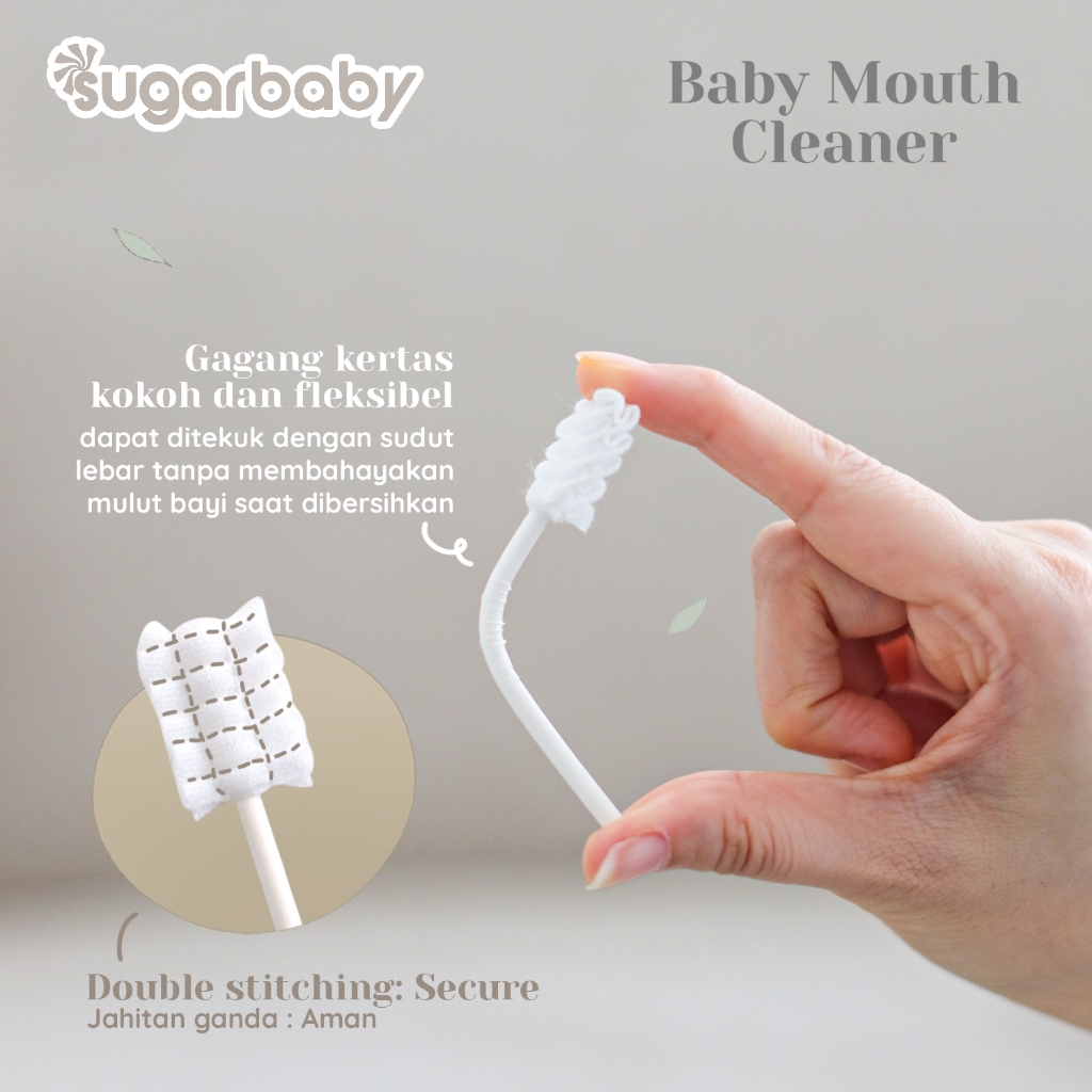 Sugarbaby Baby Mouth Cleaner Pembersih Mulut Lidah Gusi Bayi 30 Pcs Kasa Steril Medis Foto 7