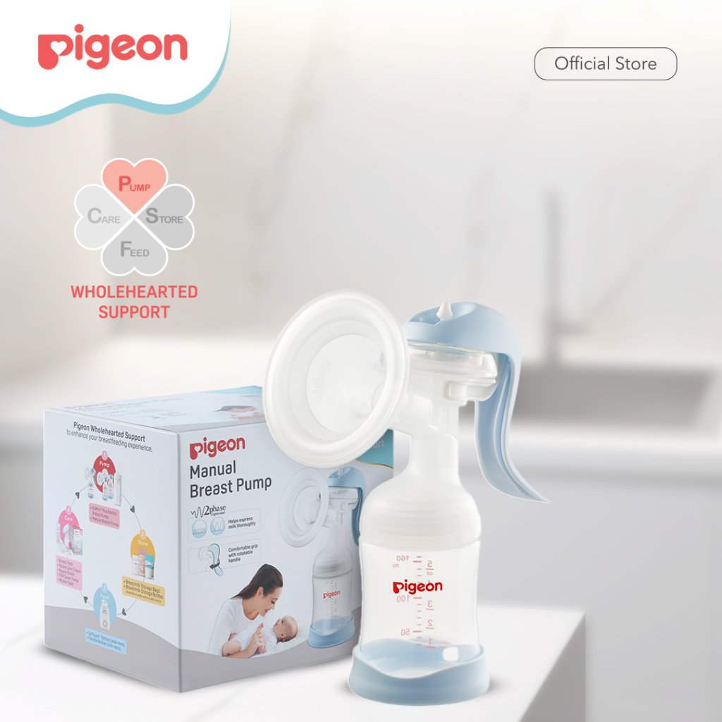 Pompa ASI Manual Pigeon BPA Free Dual Phase Stimulasi & Pemerahan Foto 2