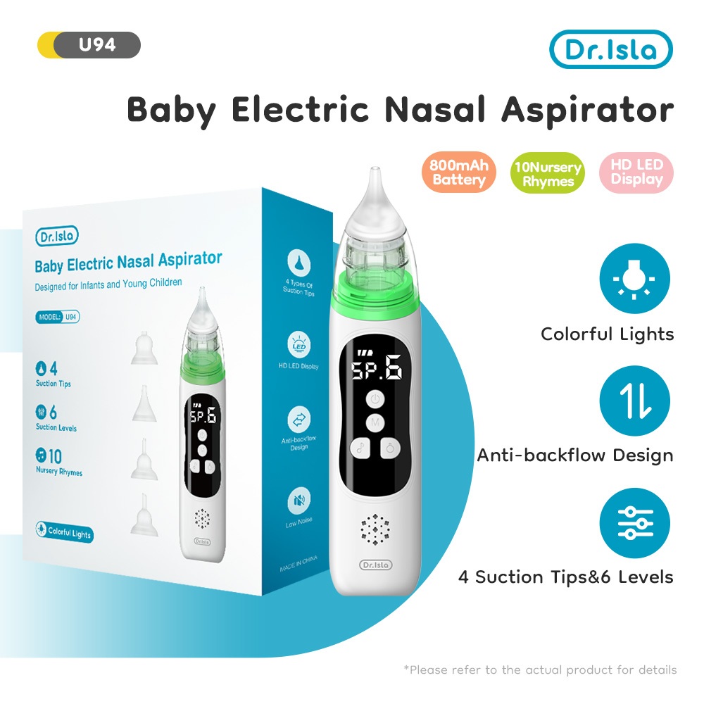 Dr.isla U94 Baby Nasal Aspirator Elektrik Sedot Ingus 6 Kecepatan USB Rechargeable