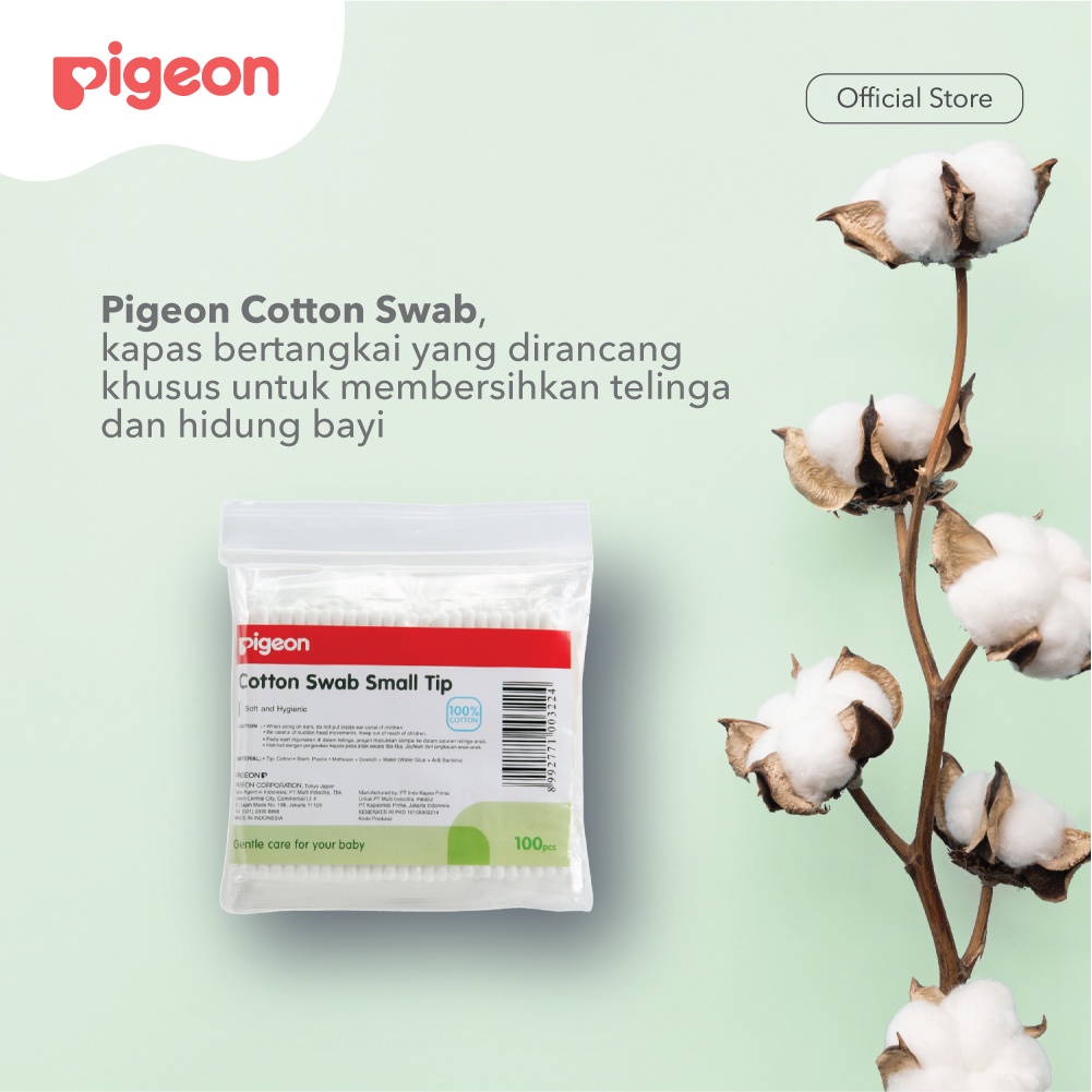 Pigeon Cotton Swab Cotton Buds Kapas Tangkai Lembut untuk Bayi & Anak Foto 3